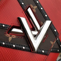 Replica Louis Vuitton Red Black Stripe Twist MM