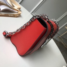 Replica Louis Vuitton Red Black Stripe Twist MM