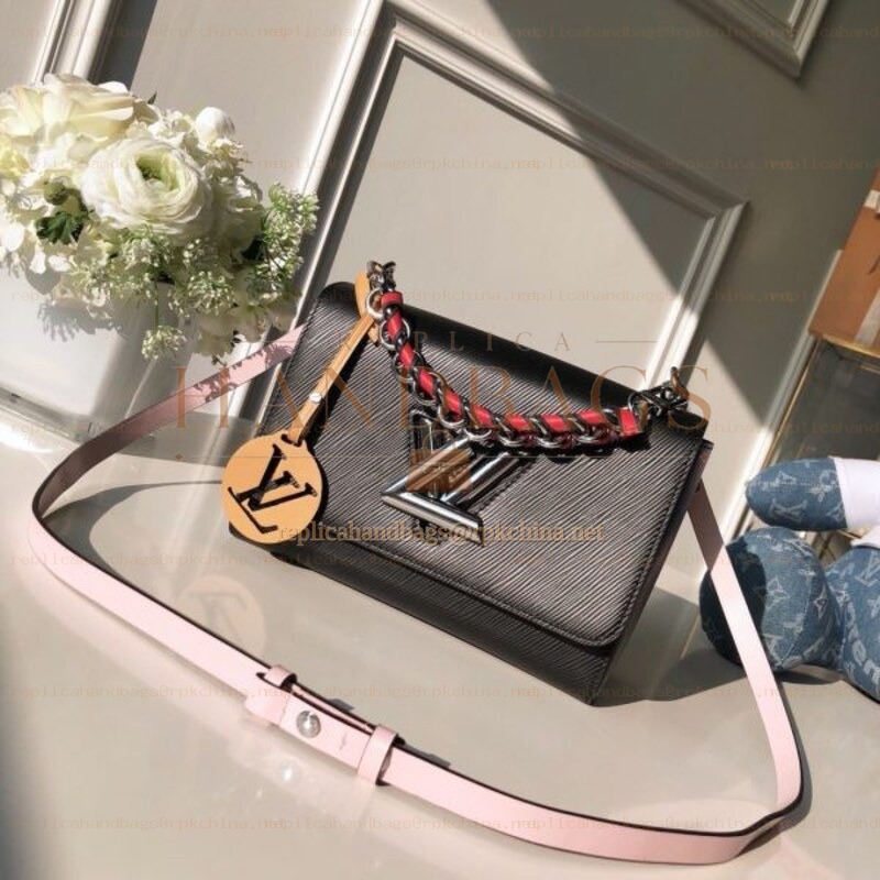 Replica Louis Vuitton Black Chain Detail Twist MM