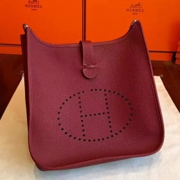 Replica Hermes Burgundy Evelyne 29 Bag