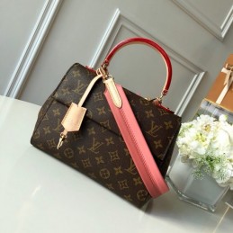 Replica Louis Vuitton Brown Monogram Pink Trim Cluny BB