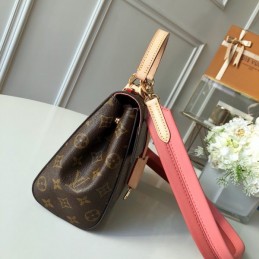 Replica Louis Vuitton Brown Monogram Pink Trim Cluny BB