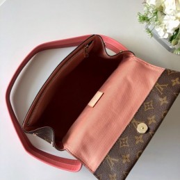 Replica Louis Vuitton Brown Monogram Pink Trim Cluny BB