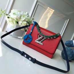 Replica Louis Vuitton Red Multicolor Strap Twist MM