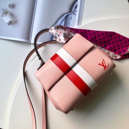 Replica Louis Vuitton Pale Pink Red White Stripe Cluny BB