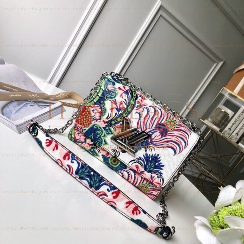 Replica Louis Vuitton White Multicolor Graphic Twist MM