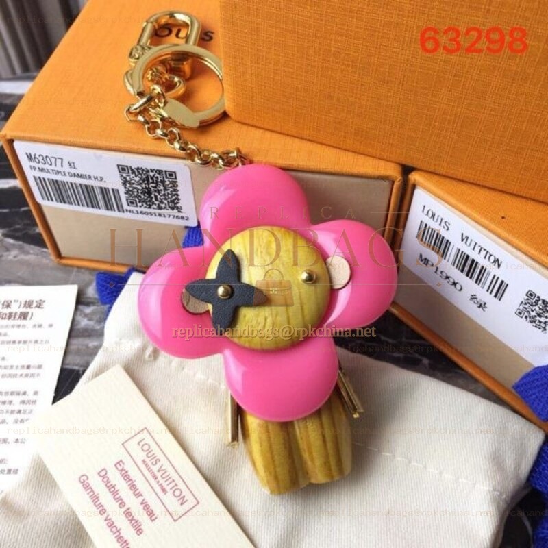 Replica Louis Vuitton Pink Flower Doll Key Holder Charm