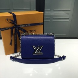 Replica Louis Vuitton Navy Blue Textured Twist MM