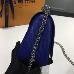 Replica Louis Vuitton Navy Blue Textured Twist MM