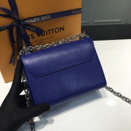 Replica Louis Vuitton Navy Blue Textured Twist MM
