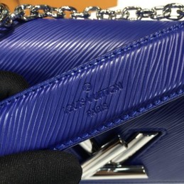 Replica Louis Vuitton Navy Blue Textured Twist MM