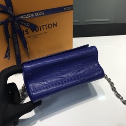 Replica Louis Vuitton Navy Blue Textured Twist MM