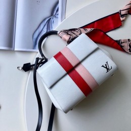 Replica Louis Vuitton White Red Black Stripe Cluny BB