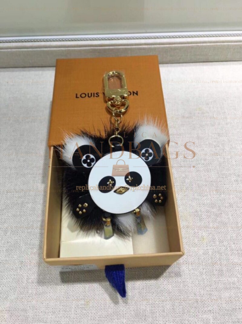 Replica Louis Vuitton Black White Panda Bag Charm