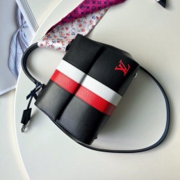 Replica Louis Vuitton Black Red White Stripe Cluny BB