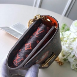Replica Louis Vuitton Black Red Monogram Character Twist Chain Wallet
