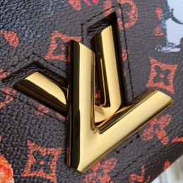 Replica Louis Vuitton Black Red Monogram Character Twist Chain Wallet