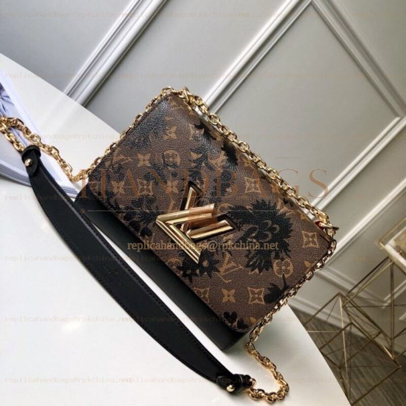 Replica Louis Vuitton Brown Monogram Floral Twist MM