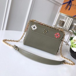 Replica Louis Vuitton Black Multicolor Floral Twist MM - Style 2