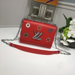 Replica Louis Vuitton Red Multicolor Floral Twist MM