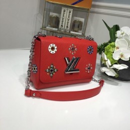 Replica Louis Vuitton Red Multicolor Floral Twist MM