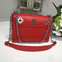 Replica Louis Vuitton Red Multicolor Floral Twist MM