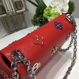 Replica Louis Vuitton Red Multicolor Floral Twist MM