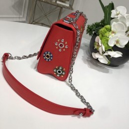 Replica Louis Vuitton Red Multicolor Floral Twist MM