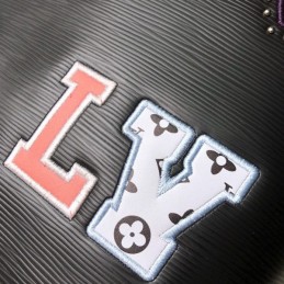 Replica Louis Vuitton Black Multicolor Patch Neverfull MM