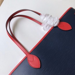 Replica Louis Vuitton Navy Blue Red Trim Neverfull MM