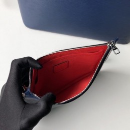 Replica Louis Vuitton Navy Blue Red Trim Neverfull MM