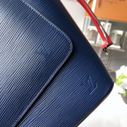 Replica Louis Vuitton Navy Blue Red Trim Neverfull MM