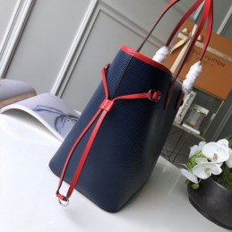 Replica Louis Vuitton Navy Blue Red Trim Neverfull MM