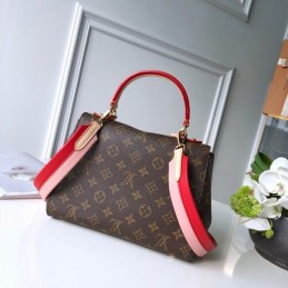 Replica Louis Vuitton Brown Monogram Red Trim Cluny MM