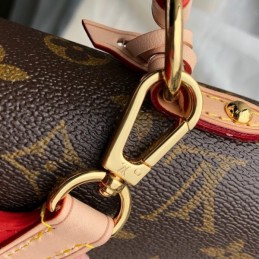 Replica Louis Vuitton Brown Monogram Red Trim Cluny MM