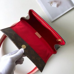 Replica Louis Vuitton Brown Monogram Red Trim Cluny MM