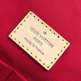 Replica Louis Vuitton Brown Monogram Red Trim Cluny MM