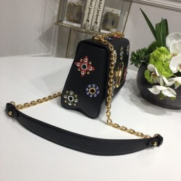 Replica Louis Vuitton Black Floral Twist MM