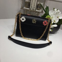 Replica Louis Vuitton Black Floral Twist MM