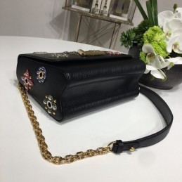 Replica Louis Vuitton Black Floral Twist MM