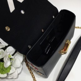 Replica Louis Vuitton Black Floral Twist MM
