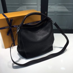 Replica Louis Vuitton Black Mahina Asteria Hobo Bag