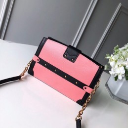 Replica Louis Vuitton Pale Pink Black Trim Petite Malle