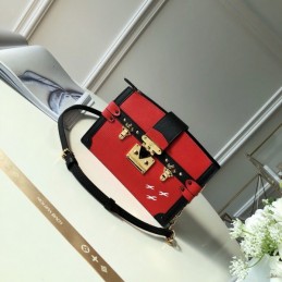 Replica Louis Vuitton Red Black Trim Petite Malle