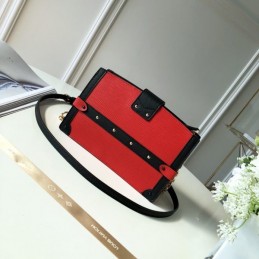 Replica Louis Vuitton Red Black Trim Petite Malle