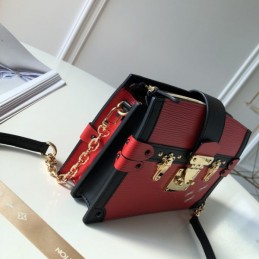 Replica Louis Vuitton Red Black Trim Petite Malle