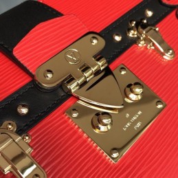 Replica Louis Vuitton Red Black Trim Petite Malle