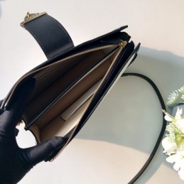 Replica Louis Vuitton White Black Trim Petite Malle
