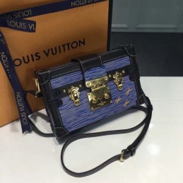 Replica Louis Vuitton Navy Blue Studded Petite Malle