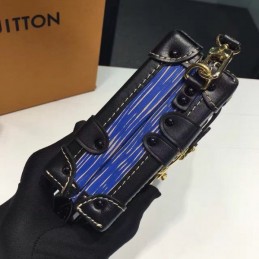 Replica Louis Vuitton Navy Blue Studded Petite Malle